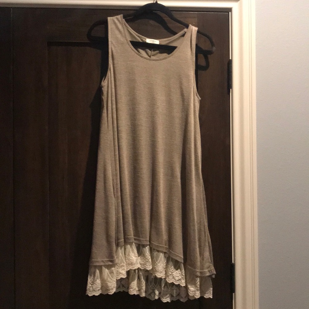 Dress with lace under skirt